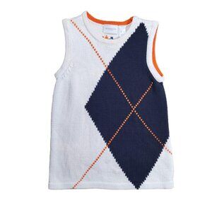 Black, Orange, and White Halloween Colored Fall Autumn Sweater Vest Size Small